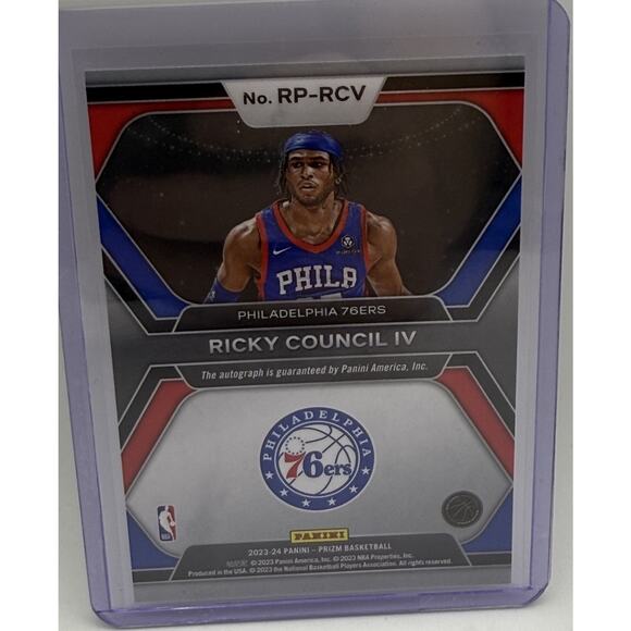 2023 PRIZM ROOKIE PENMANSHIP RICKEY COUNCIL IV SILVER PRIZM AUTO - Picture 4 of 4